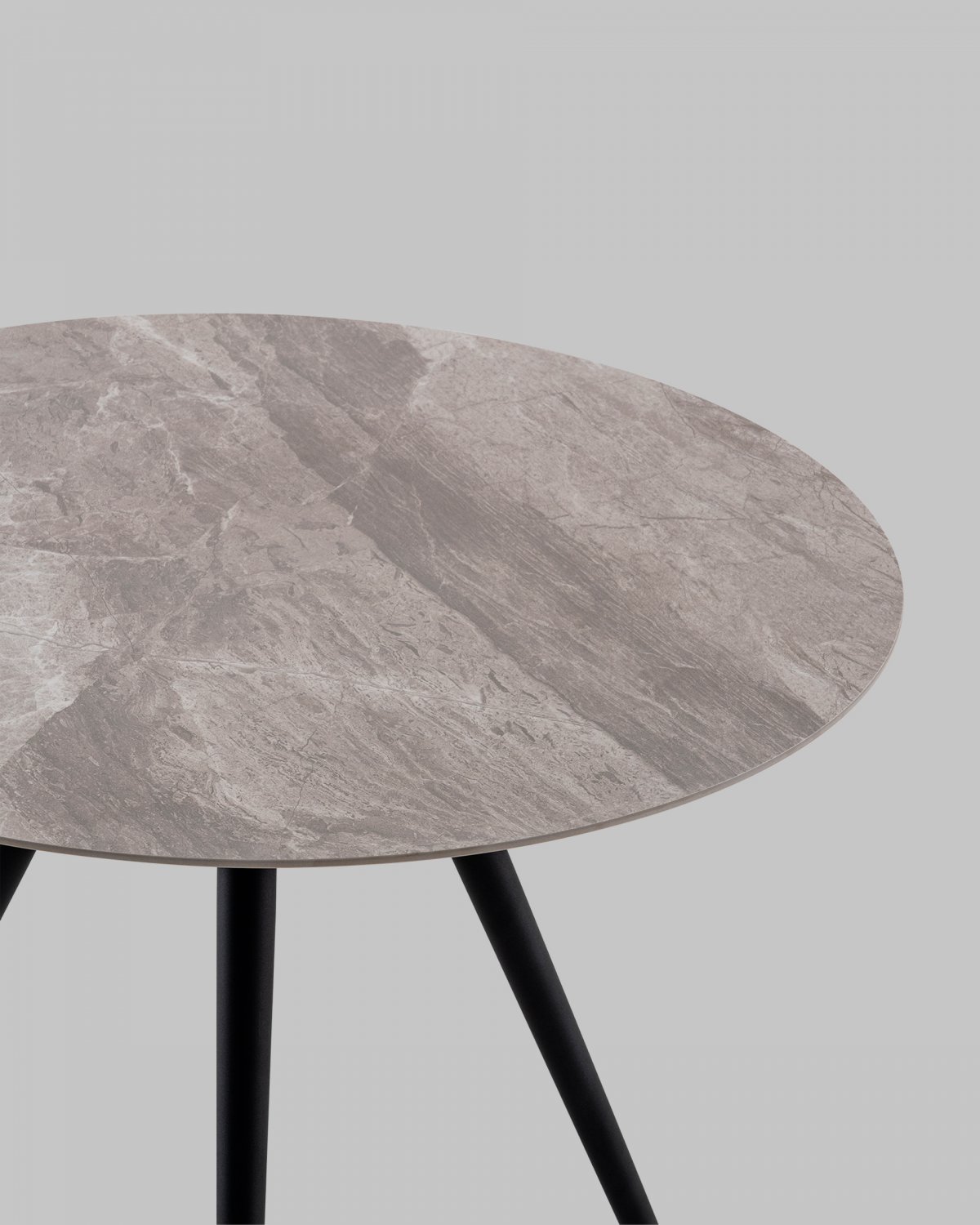 Стол Ники круглый столешница керамика Italian light grey 900 фото 6
