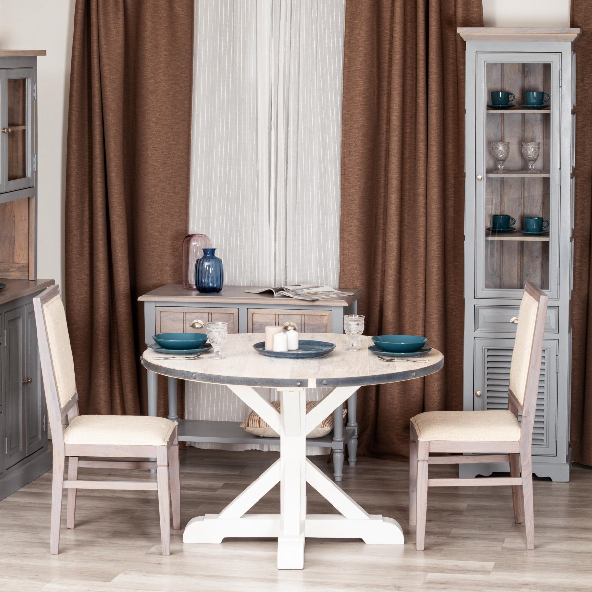 Стол обеденный Secret de Maison Ривьера/Riviera (мод. 2112) массив манго, 120х120х78см, античный белый/белый фото 7