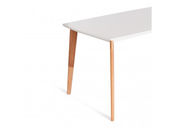 Стол обеденный Claire  белый / натуральное дерево