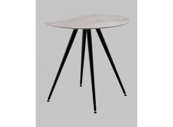 Стол Ники круглый столешница керамика Italian light grey 800