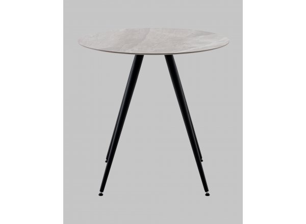 Стол Ники круглый столешница керамика Italian light grey 800