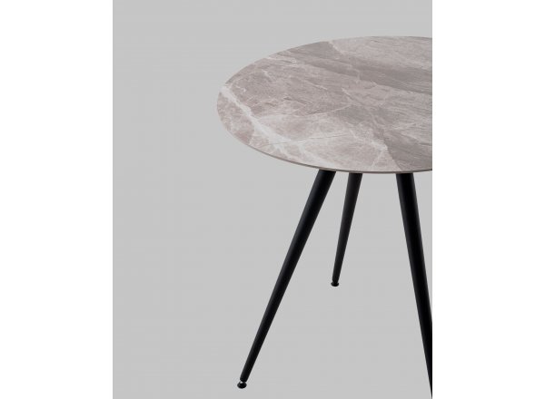 Стол Ники круглый столешница керамика Italian light grey 800