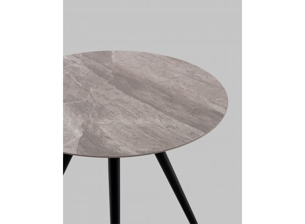 Стол Ники круглый столешница керамика Italian light grey 800 фото 6