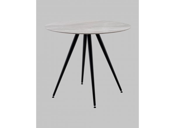 Стол Ники круглый столешница керамика Italian light grey 900