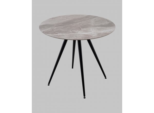 Стол Ники круглый столешница керамика Italian light grey 900