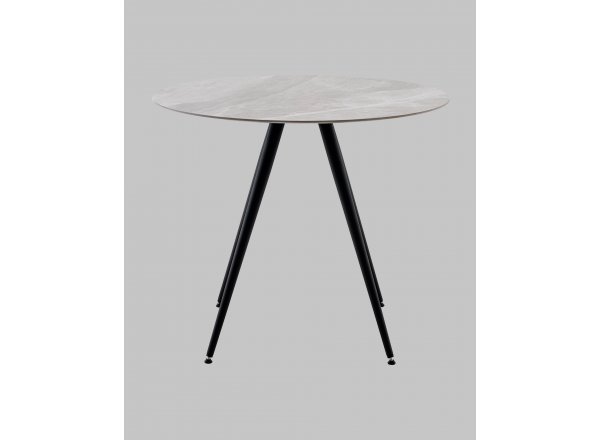 Стол Ники круглый столешница керамика Italian light grey 900