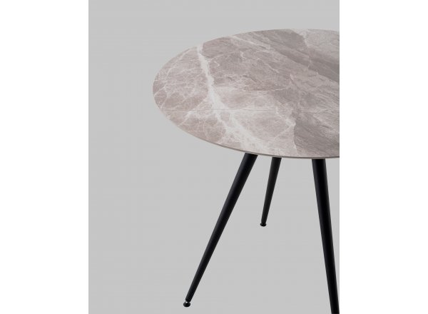 Стол Ники круглый столешница керамика Italian light grey 900