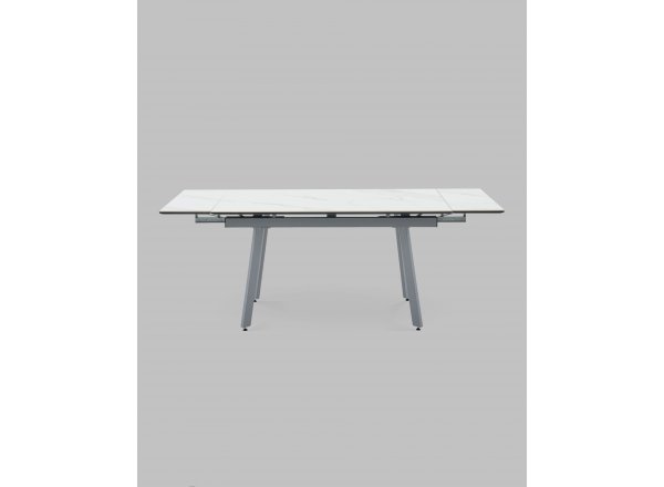 Стол Тайл 140-200/85/75 столешница Snow white подстолье металл серый