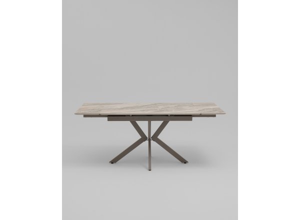 Стол Marmer 120-180/80/76, столешница МДФ16/керамика Venetian Br.Lt, подстолье металл латте (двойной артикул) фото 4