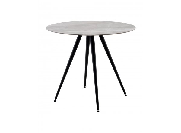Стол Ники круглый столешница керамика Italian light grey 900